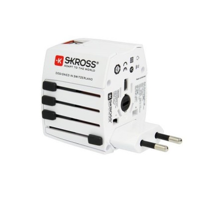 SKROSS cestovní adaptér SKROSS Power Pack, 2.5A max., vč. SOS battery powerbanku, USB nabíjení 2x výstup 2100mA, univerzální pro 150 zemí - foto č. 6