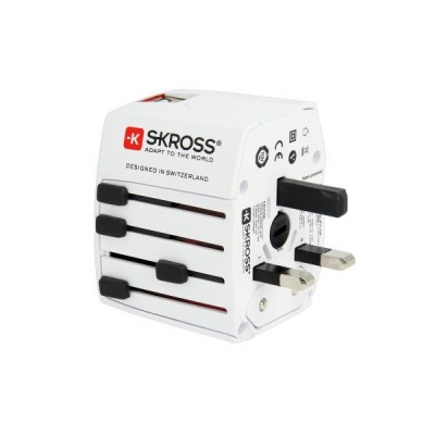 SKROSS cestovní adaptér SKROSS Power Pack, 2.5A max., vč. SOS battery powerbanku, USB nabíjení 2x výstup 2100mA, univerzální pro 150 zemí - foto č. 8