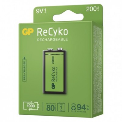 Nabíjecí baterie GP ReCyko 200 (9V) (1 ks) - foto č. 3