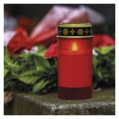 LED hřbitovní svíčka červená, 2x C, venkovní i vnitřní, teplá bílá, časovač (1 ks) - foto č. 10