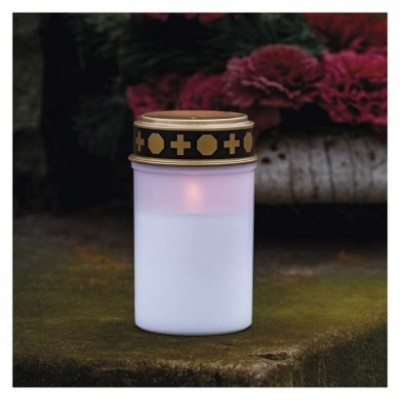 LED hřbitovní svíčka, 12,5 cm, 2x C, venkovní i vnitřní, vintage, časovač (1 ks) - foto č. 10