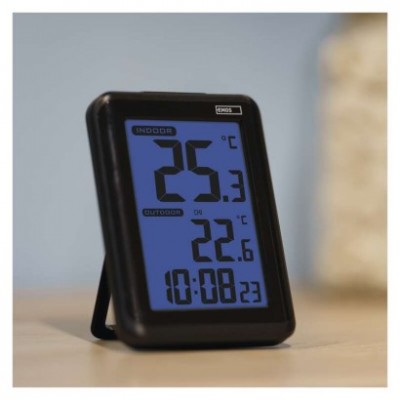 Digitální teploměr, bezdrátové čidlo, budík E8636 (1 ks) - foto č. 13