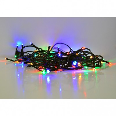 Solight LED venkovní vánoční řetěz, 100 LED, 10m, přívod 3m, 8 funkcí, časovač, IP44, vícebarevný - foto č. 3