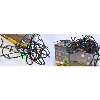 Solight LED venkovní vánoční řetěz, 100 LED, 10m, přívod 3m, 8 funkcí, časovač, IP44, vícebarevný - foto č. 4