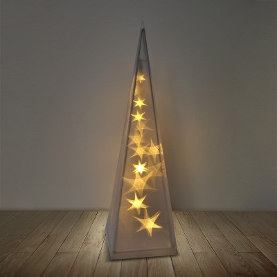 Solight LED vánoční pyramida, 3D efekt světla, 45cm, 3 x AA, teplá bílá - foto č. 2