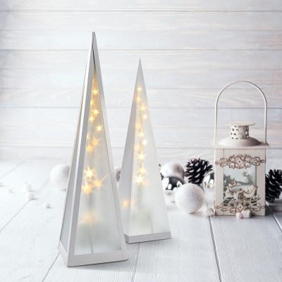Solight LED vánoční pyramida, 3D efekt světla, 45cm, 3 x AA, teplá bílá - foto č. 3