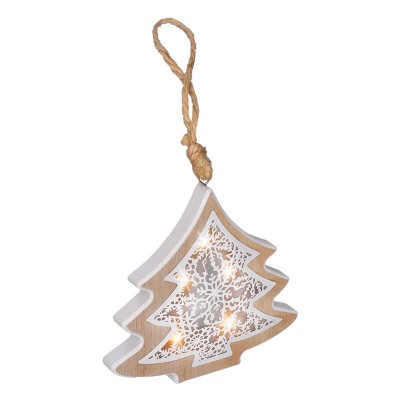 Solight LED vánoční stromek, dřevěný dekor, 6LED, teplá bílá, 2x AAA - foto č. 3