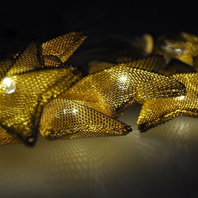 Solight LED řetěz vánoční hvězdy zlaté, 10LED řetěz, 1m, zlatá barva, 2x AA, IP20  - foto č. 4