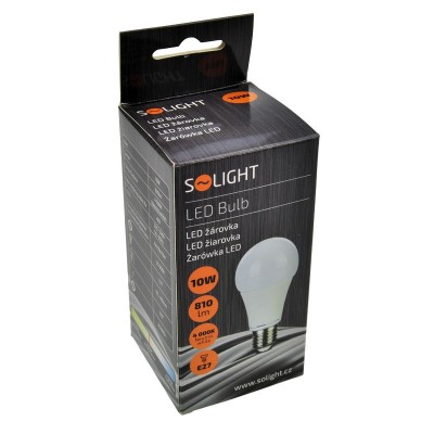 Solight LED žárovka, klasický tvar, 10W, E27, 4000K, 270°, 810lm - foto č. 2