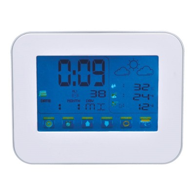 Solight meteostanice, velký dotykový barevný LCD, vnitřní/venkovní teplota, vlhkost, bílá - foto č. 2
