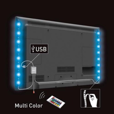 Solight LED RGB pásek pro TV, 2x 50cm, USB, vypínač, dálkový ovladač - foto č. 2