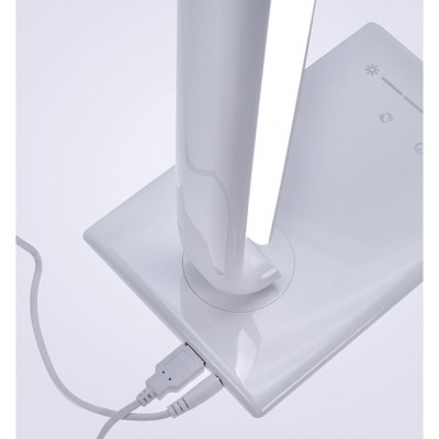 Solight LED stolní lampička stmívatelná, 12W, volba teploty světla, USB, bílý lesk - foto č. 4