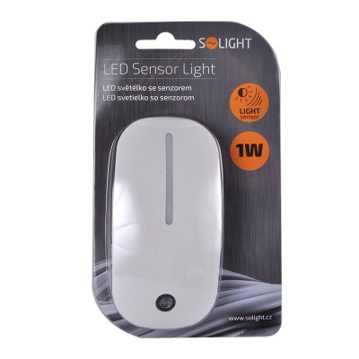 Solight noční LED světélko se světelným senzorem, 1W, 230V, bílé - foto č. 3