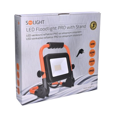 Solight LED reflektor PRO se sklopným stojanem, 50W, 4600lm, 5000K, kabel se zástrčkou, IP65 - foto č. 4