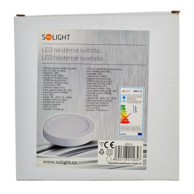 Solight LED panel přisazený, 12W, 900lm, 4000K, kulatý, bílý - foto č. 2
