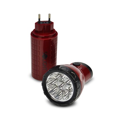 Solight LED nabíjecí svítilna, 9 x LED, červenočerná, plug-in - foto č. 4