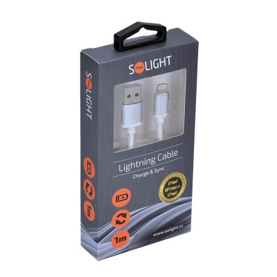 Solight lightning kabel, USB 2.0 A konektor - Lightning konektor, blistr, 1m - foto č. 3