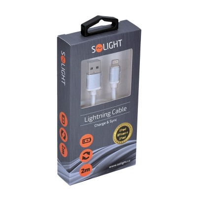 Solight lightning kabel, USB 2.0 A konektor - Lightning konektor, blistr, 2m - foto č. 3