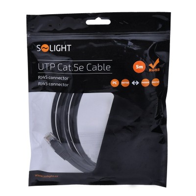 Solight UTP CAT.5E kabel, RJ45 konektor - RJ45 konektor, sáček, 5m - foto č. 2
