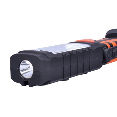 Solight multifunkční nabíjecí LED lampa,  3W COB, 250 + 40lm, Li-Ion, USB, černooranžová - foto č. 3