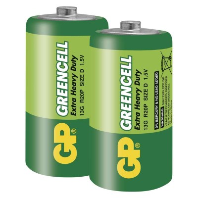 Zinková baterie GP Greencell D (R20) (2 ks) - foto č. 3
