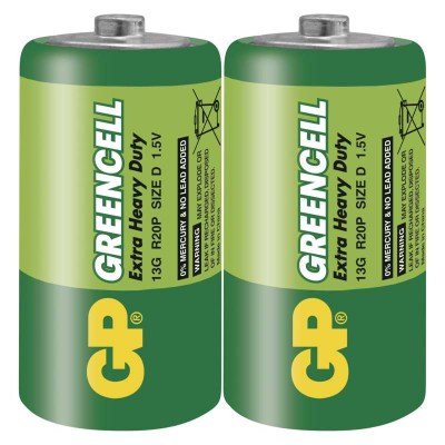 Zinková baterie GP Greencell D (R20) (2 ks) - foto č. 7