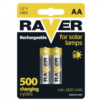 Nabíjecí baterie do solárních lamp RAVER SOLAR AA (HR6) 600 mAh (2 ks) - foto č. 2