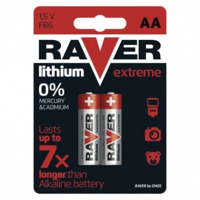 Lithiová baterie RAVER AA (FR6) (2 ks) - foto č. 2