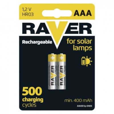 Nabíjecí baterie do solárních lamp RAVER SOLAR AAA (HR03) 400 mAh (2 ks) - foto č. 2