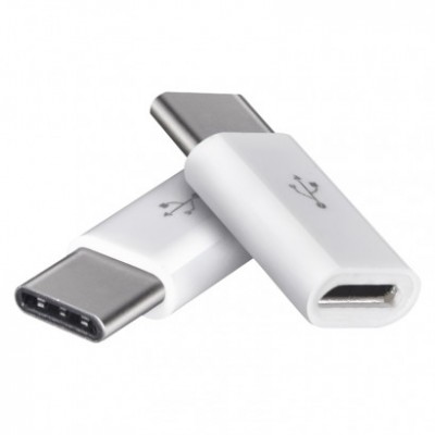 Adaptér micro USB-B 2.0 / USB-C 2.0, bílý, 2 ks (2 ks) - foto č. 2