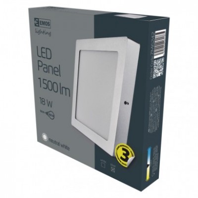 LED přisazené svítidlo PROFI, čtvercové, stříbrné, 18W neutrální bílá (1 ks) - foto č. 15