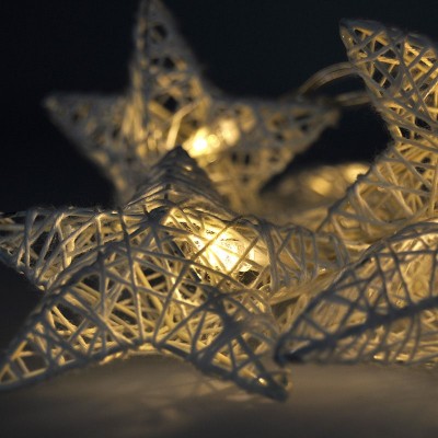 Solight LED řetěz vánoční hvězdy bílé proplétané, 10LED, 1m, 2x AA, IP20  - foto č. 5