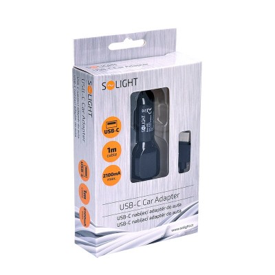 Solight USB-C nabíjací adaptér do auta, 5V/2100mA, 12-24V, černá - foto č. 2