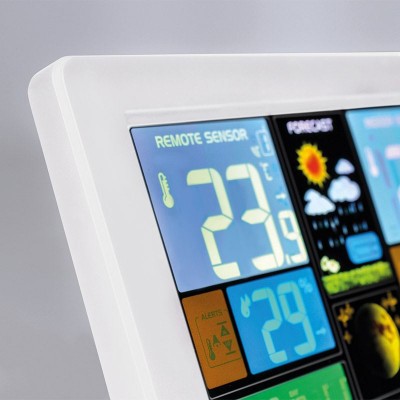 Solight meteostanice, extra velký barevný LCD, teplota, vlhkost, tlak, RCC, USB nabíjení, bílá - foto č. 4