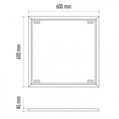 Rámeček pro LED panel 60×60cm, bezšroubový (1 ks) - foto č. 8