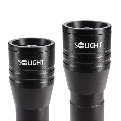 Solight LED kovová svítlna 3W + COB, 150 + 120lm, 2x AA, černá - foto č. 5