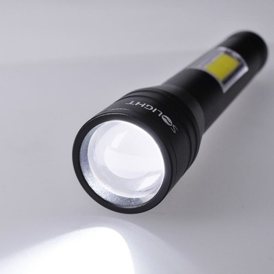 Solight LED kovová svítlna 3W + COB, 150 + 120lm, 2x AA, černá - foto č. 6