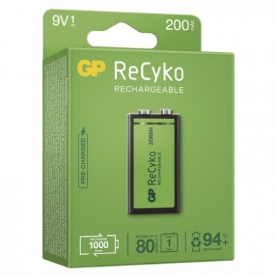 Nabíjecí baterie GP ReCyko 200 (9V) (1 ks) - foto č. 4