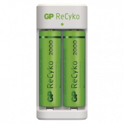 Nabíječka baterií GP Eco E211 + 2× AA ReCyko 2000 (1 ks) - foto č. 2