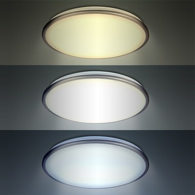 Solight LED stropní světlo Silver, kulaté, 24W, 1800lm, stmívatelné, dálkové ovládání, 38cm - foto č. 2