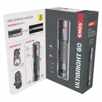 CREE LED kovová svítilna Ultibright 60, 170lm, 1xAA (1 ks) - foto č. 6