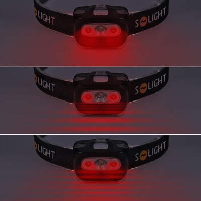 Solight LED čelová svítilna, 3W + červené světlo, 3x AAA - foto č. 3