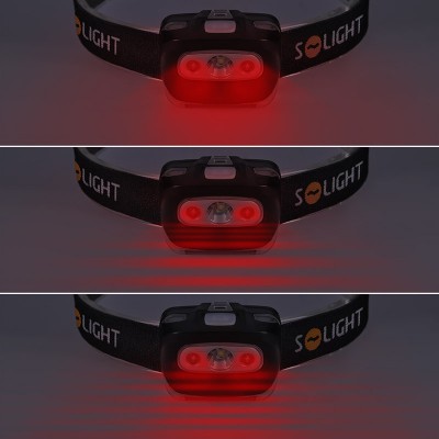 Solight LED čelová svítilna, 3W + červené světlo, 3x AAA - foto č. 5
