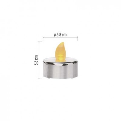 LED dekorace – čajová svíčka stříbrná, CR2032, vnitřní, vintage, 6 ks (6 ks) - foto č. 6