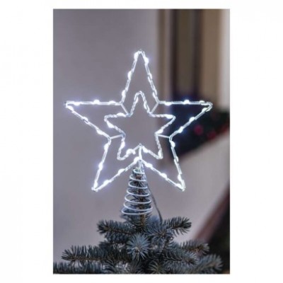 Standard LED spojovací vánoční hvězda, 28,5 cm, venkovní i vnitřní, studená bílá (1 ks) - foto č. 12