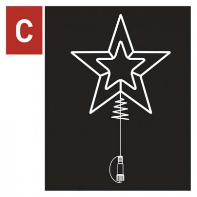 Standard LED spojovací vánoční hvězda, 28,5 cm, venkovní i vnitřní, studená bílá (1 ks) - foto č. 4
