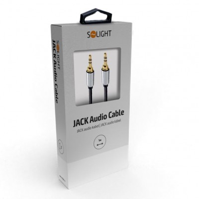 Solight JACK audio kabel, JACK 3,5mm konektor - JACK 3,5mm konektor, stereo, blistr, 1m - foto č. 2
