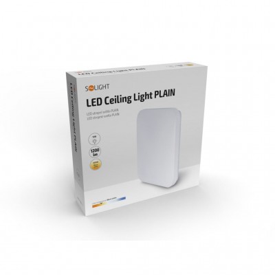 Solight LED stropní světlo Plain, 15W, 1200lm, 3000K, čtvercové, 28cm - foto č. 2