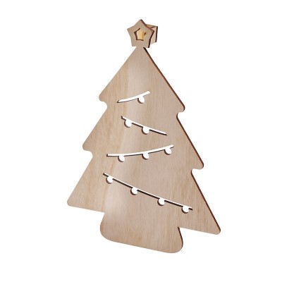 Solight LED nástěnná dekorace vánoční stromek, 24x LED, 2x AA - foto č. 2