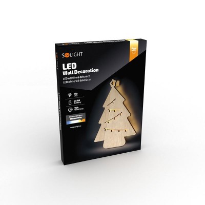 Solight LED nástěnná dekorace vánoční stromek, 24x LED, 2x AA - foto č. 9